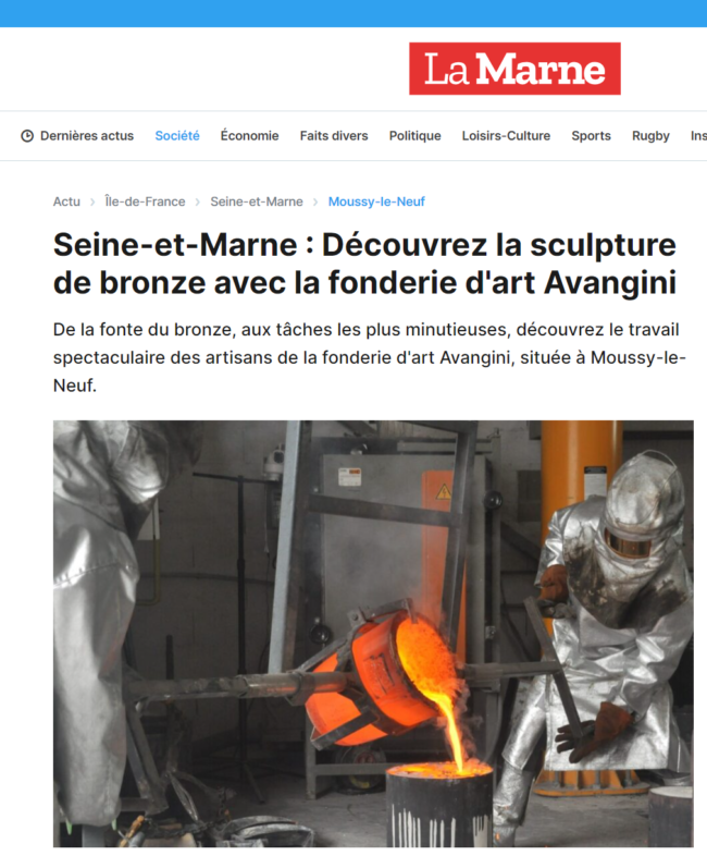 Article de La Marne sur la Fonderie d’Art Avangini :